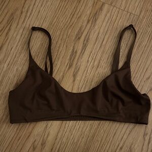 SKIMS Chocolate Brown Scoop Neck Bra